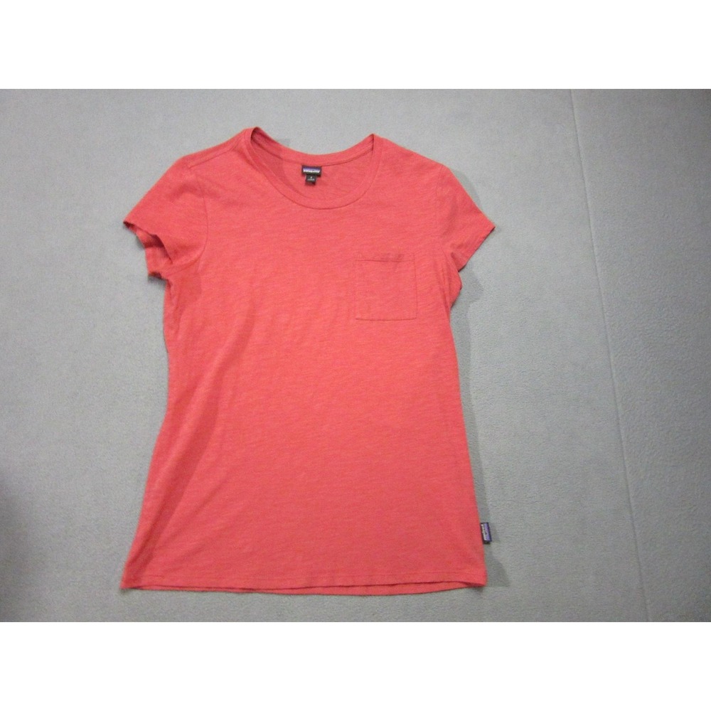 Patagonia Shirt Womens Small Pink Salmon Mainstay Outdoor Hiking Organic Cotton